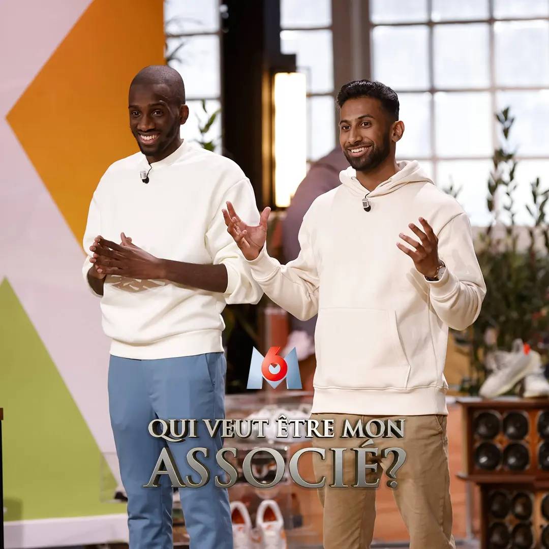 Mohamed et Andréa sur le plateau de Qui Veut Être Mon Associé (M6)